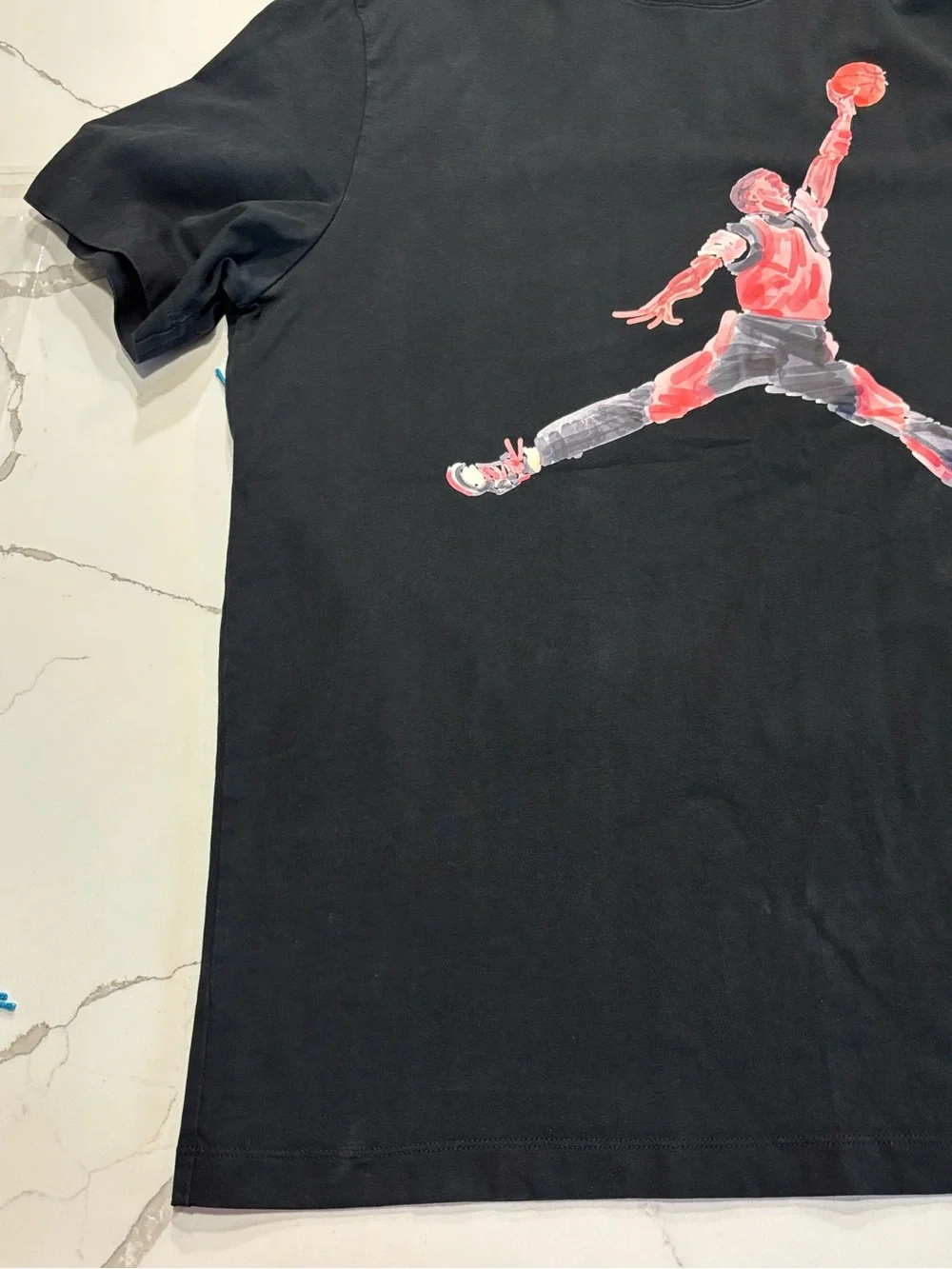 Jordan Soft Black Cotton Basketball Jumpman Graphic Tee T shirt Men’s Large